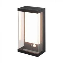 1W LED sieninis lauko šviestuvas su saulės baterija ir judesio davikliu, juodas, 3000K, IP54