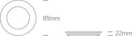 3W LED įleidžiama panelė, juoda, 3000/4000/5700K