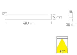 36W LED linijinis bėgelio šviestuvas, baltas, 3000/4200/6500K