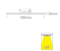 30W LED linijinis bėgelio šviestuvas, juodas, 2700/3200/4000K