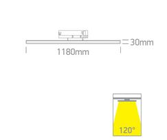 40W LED linijinis bėgelio šviestuvas, baltas, 2700/3200/4000K