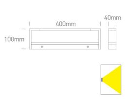 12W LED sieninis vonios šviestuvas, baltas, 3000K, IP44