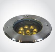 9x1,5W LED įleidžiamas į žemę lauko šviestuvas, plieno sp., 3000K, IP67, reguliuojamas šviesos kampas