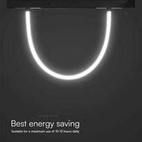 23W LED šviestuvas į magnetinius bėgelius, 48V, juodas, 3000K