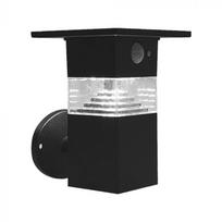 3W LED įkraunamas sieninis lauko šviestuvas su saulės baterija ir judesio davikliu, juodas, 3000K, IP54