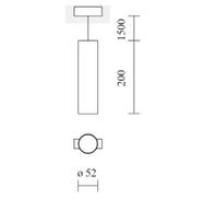 21W LED šviestuvas TUBE į magnetines sistemas INSIGHT, juodas, 3000K, 48V