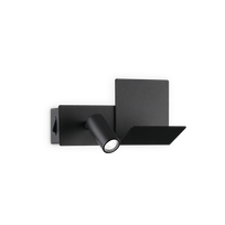 4,5W LED sieninis šviestuvas su skaitymo lempute KOMODO, juodas, 3000K