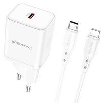 Borofone 20W iPhone greitas įkroviklis + USB-C - Lightning laidas