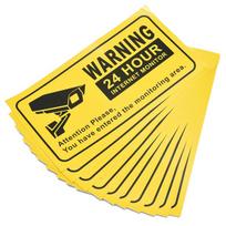 10Pcs CCTV Security 24 Hour Video Surveillance Sign Camera Warning Car Stickers 10Pcs