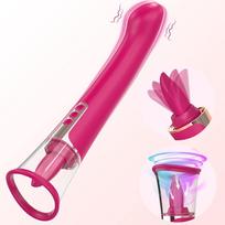 SuperLove Oral Clitoral Licking & Sucking 2in1 G-spot Vibrator Pink