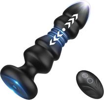 SuperLove Thrusting & Vibrating Butt Plug with Remote Black