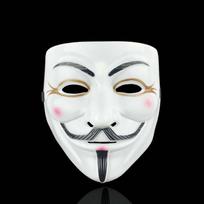 Kaukė "Vendetta / Anonymous" - Balta su eyeliner