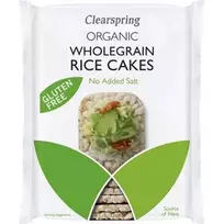 Ekologiški pilno grūdo ryžių trapučiai be druskos CLEARSPRING, 130 g