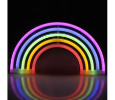 LED Neoninė sienų apdaila RAINBOW LED/3W/3xAA USB daugiaspalvis