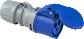 CEE connector 3x32A (2P+PE) 6h IP44 SHARK TT with cap blue 223-6TT | 9003399581656