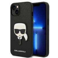Apple iPhone 14 plus Karl Lagerfeld dėklas Saffiano Karl`s Head Patch juodos spalvos
