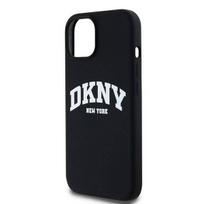 Apple iPhone 12 / 12 Pro DKNY dėklas Liquid Silicone White Printed Logo MagSafe (DKHMP12MSNYACH) juodos spalvos