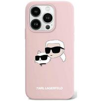 Apple iPhone 15 Pro Max Karl Lagerfeld dėklas Silicone Karl & Choupette Magsafe (KLHMP15XSKCHPPLP) rožinės spalvos