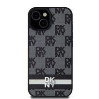 Apple iPhone 13 / 14 / 15 DKNY odinis dėklas Checkered Mono Pattern & Printed Stripes (DKHCP14SPCPTSSK) juodos spalvos