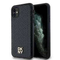 Apple iPhone 11 / XR DKNY odinis dėklas Monogram Pattern Metal Logo MagSafe (DKHMN61PSHRPSK) juodos spalvos