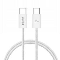 Kabelis 3A PD60W 1m USB-C – USB-C Tech-Protect Ultraboost  baltos spalvos