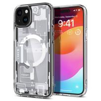 Apple iPhone 15 Plus Spigen Ultra Hybrid Mag MagSafe Zero One White telefono dėklas skaidrus