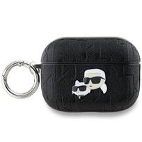 Apple AirPods Pro 2 Karl Lagerfeld Cover Monogram Karl & Choupette Head ausinių dėklas juodos spalvos