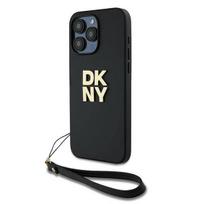 Apple iPhone 15 Pro Max DKNY Hardcase Wrist Strap Stock Logo (DKHCP15XPBSWSK) dėklas telefonui juodos spalvos