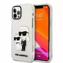 Karl Lagerfeld KLHCP12MHNKCTGT Apple iPhone 12 /12 Pro 6.1" dėklas telefonui skaidrus Gliter Karl&Choupette