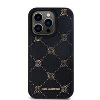 Karl Lagerfeld PU Karl Heads Pattern MagSafe dėklas telefonui Apple iPhone 15 Pro Max juodos spalvos