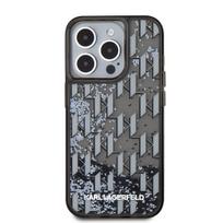 Karl Lagerfeld Liquid Glitter Monogram Gradient dėklas telefonui Apple iPhone 15 Pro Max juodos spalvos