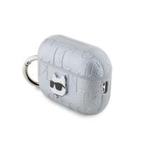 Karl Lagerfeld PU Embossed Choupette Head dėklas ausinėms AirPods Pro 2 sidabrinės spalvos