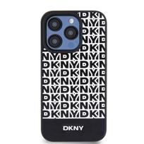 DKNY PU Leather Repeat Pattern Bottom Stripe MagSafe dėklas telefonui Apple iPhone 13 Pro Max juodos spalvos