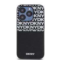 DKNY PU Leather Repeat Pattern Card Pocket dėklas telefonui Apple iPhone 14 Pro juodos spalvos