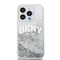 DKNY Liquid Glitter Arch Logo dėklas telefonui Apple iPhone 14 Pro skaidrus