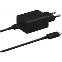 EP-T1510EBE + EP-DA705BBE Samsung 15W kelioninis įkroviklis + USB-C/USB-C Data kabelis juodos spalvos (OOB Bulk)