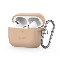 Apple AirPods Pro 1 / 2 Tech-Protect silikoninis su karabinu Cafe Latte creamy