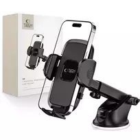 Tech-Protect V3 automobilinis telefono laikiklis for windshield/cockpit – juodos spalvos