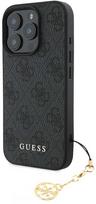 Guess 4G Charm Apple iPhone 16 Pro Max Tone on Tone dėklas telefonui pilkos spalvos