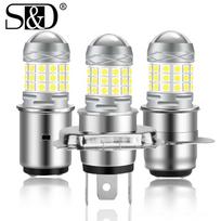 1vnt H4 Led motociklo priekinis žibintas BA20D H6 P15D H6M P15D-25-1 LED Moto Hi/Lo Beam lemputė 42SMD projektoriaus objektyvo lemputė motociklo rūko žibintai 12V 6000K balta H4 9003 HB2