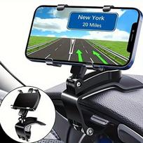 Universalus automobilio telefono laikiklis: 360° besisukantis prietaisų skydelio laikiklis, skirtas sklandžiai žiūrėti – tinka 10,16–18,29 cm telefonams, pilnai reguliuojamas visomis kryptimis juoda