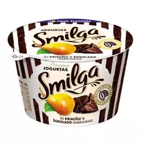 Jogurtas su kriaušių ir šokolado gabaliukais SMILGA PREMIUM, 4,5% rieb., 200 g