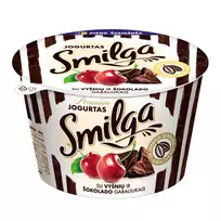Jogurtas su vyšnių ir šokolado gabaliukais SMILGA PREMIUM, 4,5% rieb., 200 g