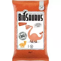 Ekologiški kepti kukurūzų traškučiai su kečupo prieskoniais BIOSAURUS, 50 g