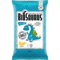 Ekologiški kepti kukurūzų traškučiai su jūros druska BIOSAURUS, 50 g