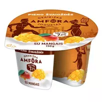 Jogurtas GRAIKIŠKA AMFORA 3,1% riebumo su mangais, 150 g