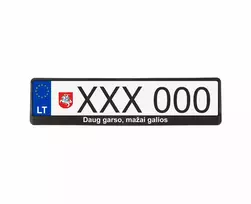 Juodi numerių rėmeliai - Daug garso, mažai galios