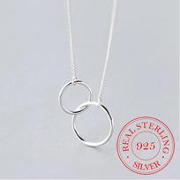 Minimalistiniai 925 prabos sidabro tuščiaviduriai apvalūs pakabukai, trumpos apykaklės grandinėlės moterims, vestuvių smulkūs papuošalai, dovana rožinio aukso spalvos