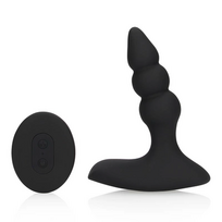 Loveline By Shots Loveline Licorice Juodas Beaded Vibrating Plug Remote-Controlled