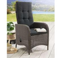Lauko fotelis su reguliuojamu atlošu ALMA VINTAGE GREY 60x62x110
